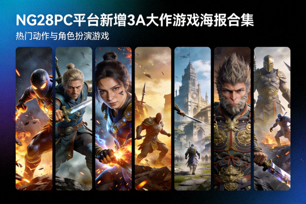 NG28PC平台新增3A大作游戏海报合集，包括多款热门动作与角色扮演游戏