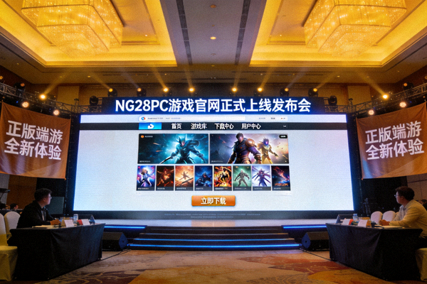 NG28PC游戏官网正式上线发布会现场图片，展示正版端游平台界面