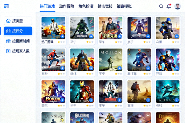 探索NG28PC平台游戏库界面截图，展示丰富的游戏分类与筛选功能