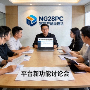 NG28PC官网产品经理张华正在主持会议讨论平台新功能