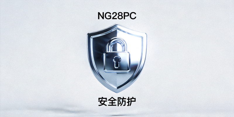 NG28PC平台安全防护盾牌与锁图标组合，象征坚固的安全保障