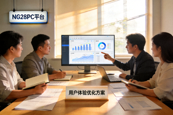 NG28PC平台团队成员正在进行产品研讨会，讨论用户体验优化方案